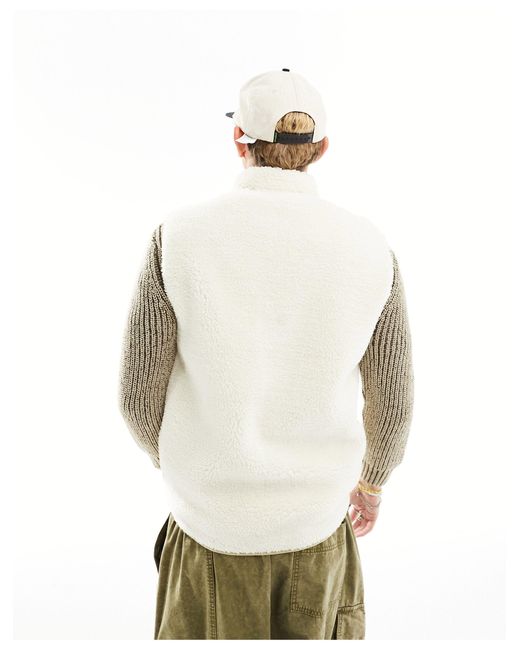 Muzzer fuzzar - veste sans manches en sherpa Volcom pour homme en coloris White