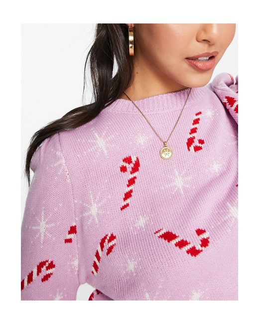 Topshop candy cane jumper cheap