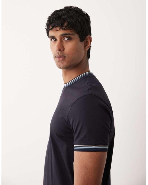 ARMANI EXCHANGE Blue Chest Logo T-shirt for men