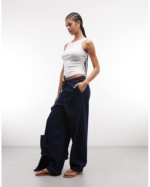 Reclaimed Vintage Blue Pull On Barrel Jean Co-ord