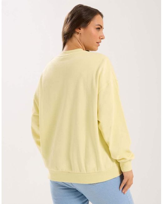 Yours Clothing Yellow 'Amalfi' Embroidered Slogan Sweatshirt