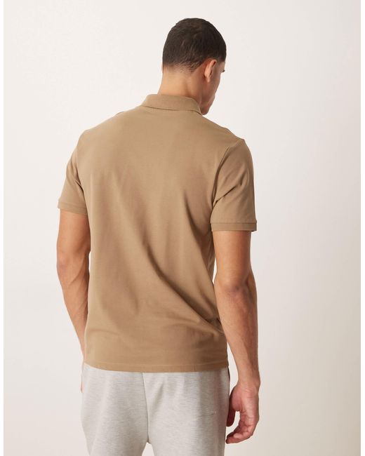 ASOS – basic-polohemd aus pikee in Natural für Herren