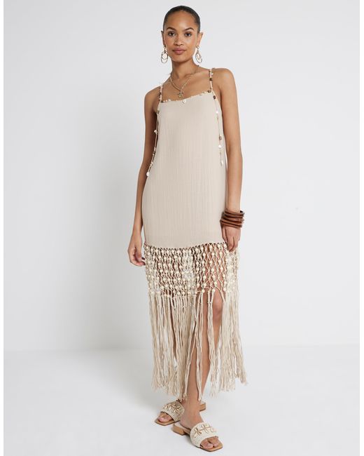 River Island Natural – strandkleid