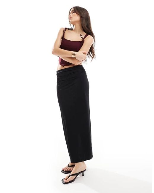 Pull&Bear Blue Polyamide Sculpt Maxi Skirt