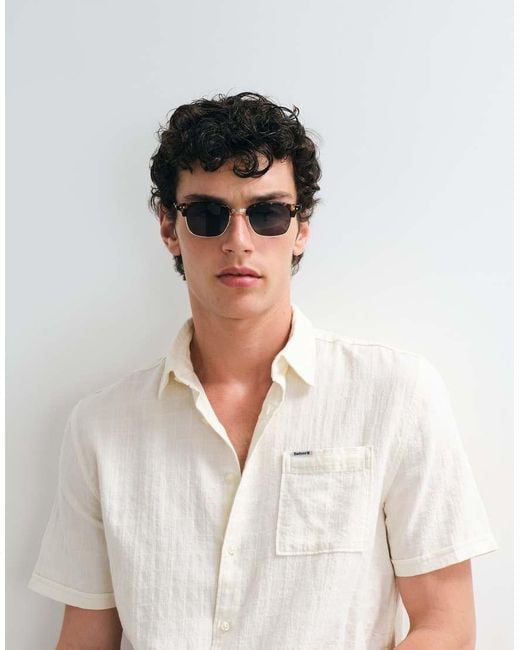 Barbour White Kingswood Short Sleeve Woven Summer Shirt for men