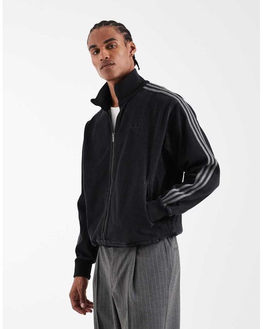 Adidas Originals Blue Firebird Denim Track Top for men