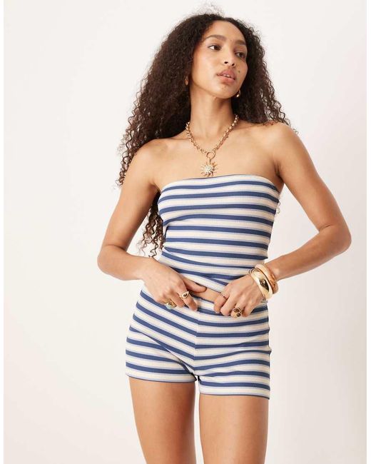 ASOS Gestreepte Micro Short in het Blue