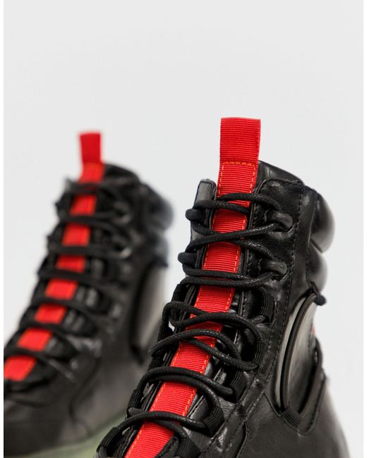 black lace up hiker boots