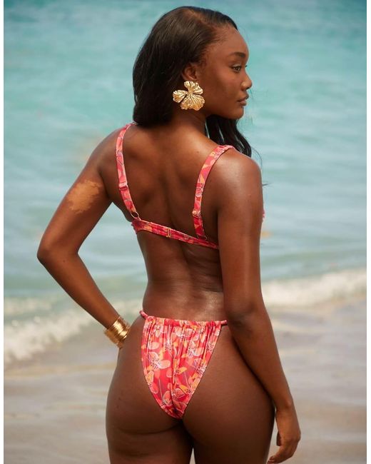 South Beach Bikinitopje Met Beugels En Tropische Bloemenprint in het Multicolor