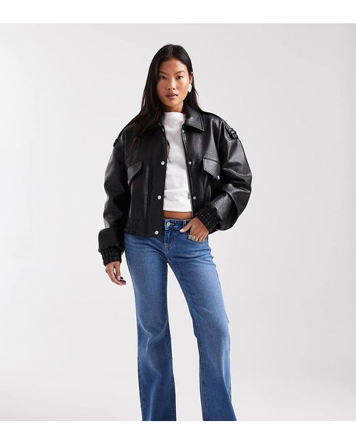 Only Petite Blue Lola Super Low Waist Flared Jeans