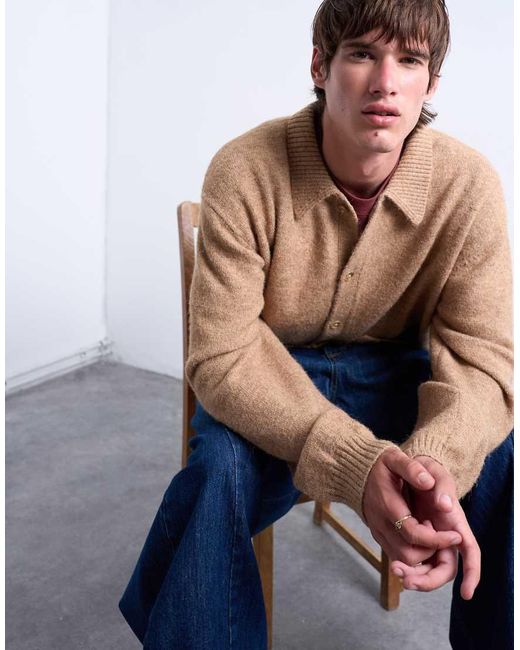 Cárdigan Extragrande Con Botones De -Neutro Topman de hombre de color Gray