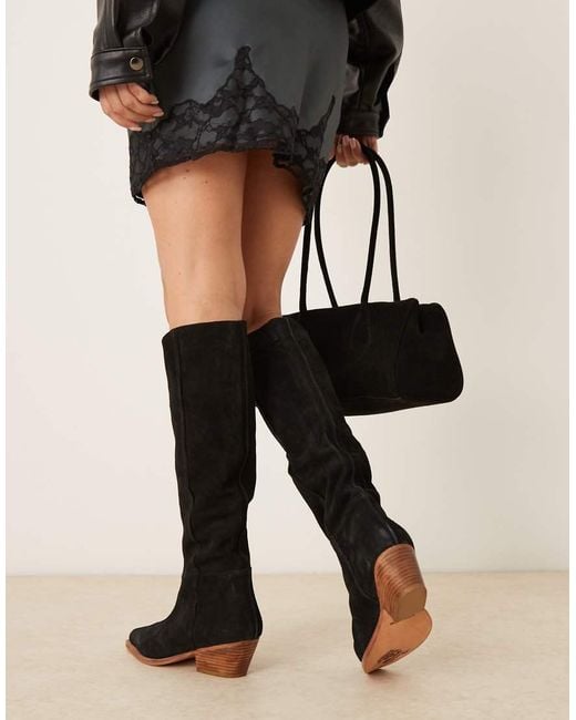 Free People Sway Slow Slouch Boot in Black | Lyst UK