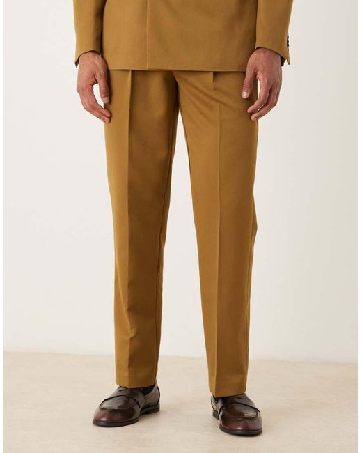 ASOS Natural Straight Suit Trouser for men
