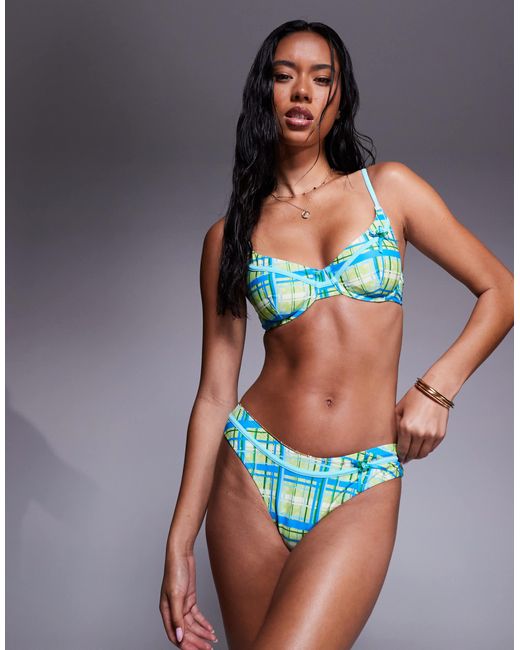 The Frolic Blue – exklusive, karierte bikinihose