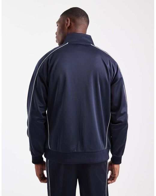 New Look Blue Tricot Zip Through Tracksuit Jacket for men