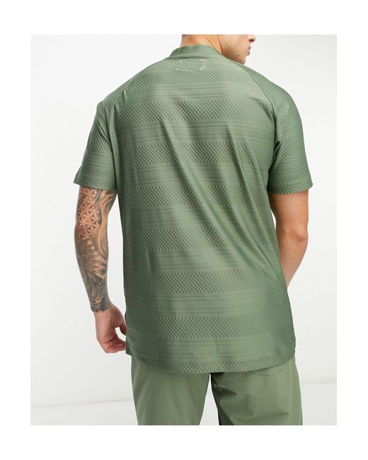 Camiseta verde con cuello alto, bolsillo y patrón adidas Originals de hombre  de color Verde | Lyst