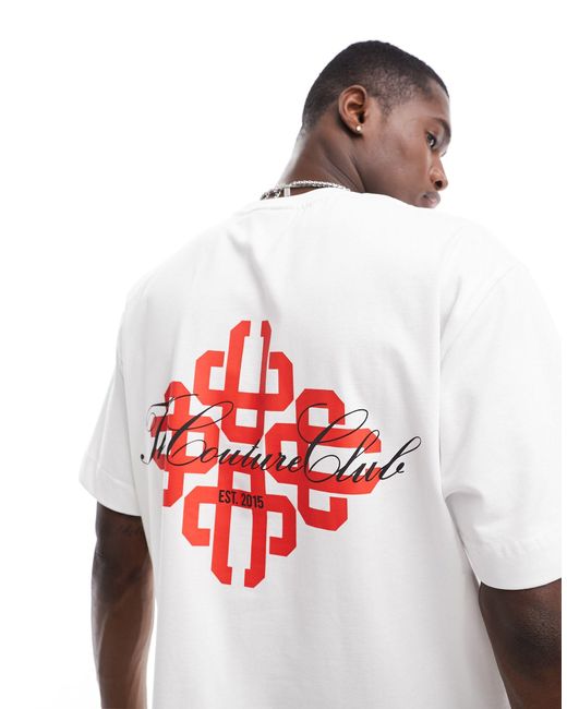 The Couture Club White Emblem Relaxed T-shirt for men