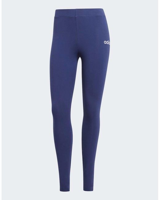 Adidas Originals Blue Essentials Linear Cotton Leggings