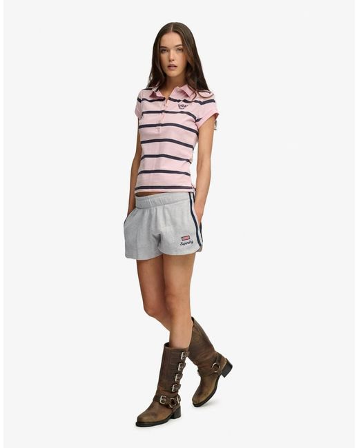 Superdry White Athletic Essentials Waffle Retro Shorts