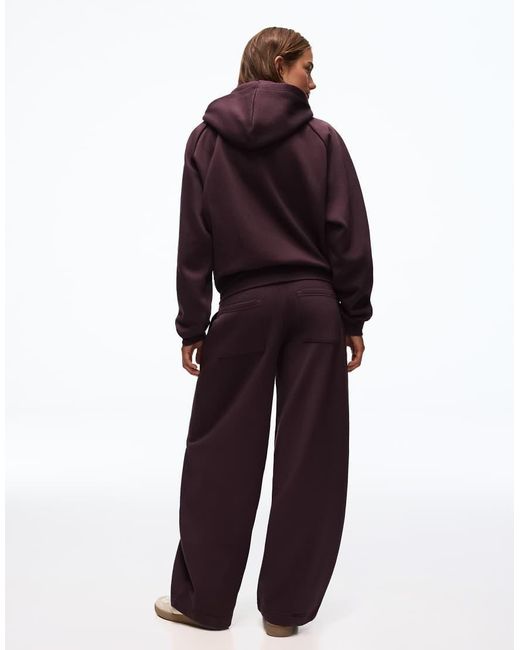 Bershka Purple Barrel Fit Plush Trousers