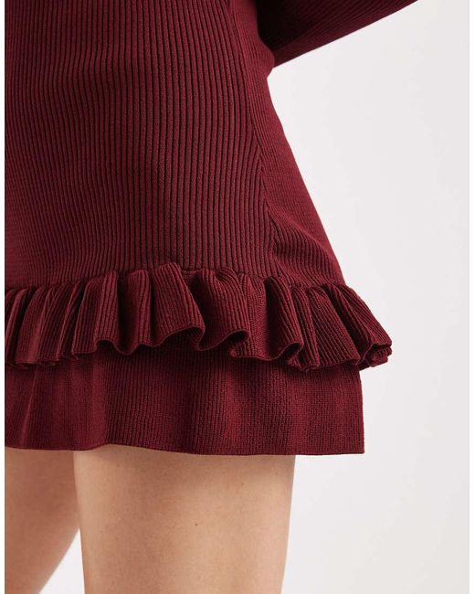 Miss Selfridge Red Drop Waist Knit Dress