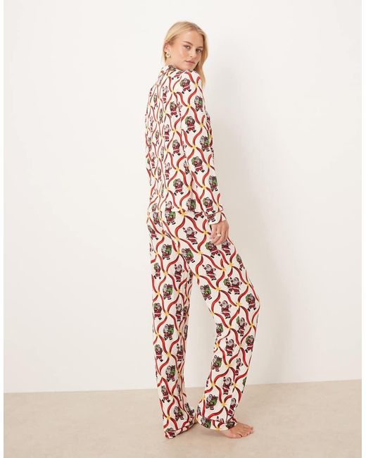 Chelsea Peers Pink Chelsea Peers Exclusive Tall Poly Long Sleeve Revere Pyjama Set