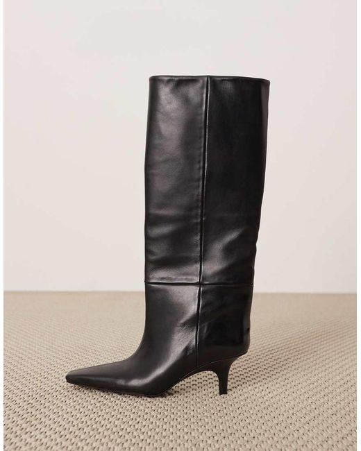 ARRANGE Blue Rowe Premium Leather Heeled Knee Boots