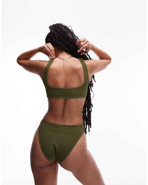 & Other Stories Multicolor Crinkle Scoop Front Bikini Top With Low Back