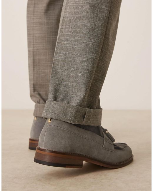 ASOS – halbschuhe aus em wildleder mit fransen und bommel in Brown für Herren