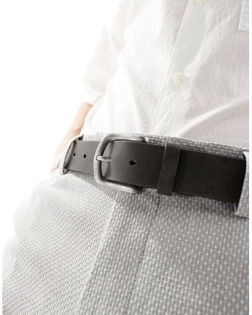 ASOS Gray Leather Belt for men