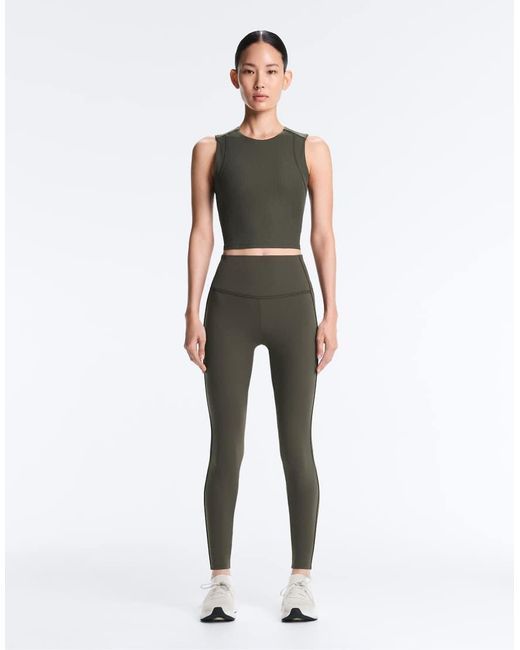Oysho White Comfortlux High Rise Rib Ankle-Length Leggings