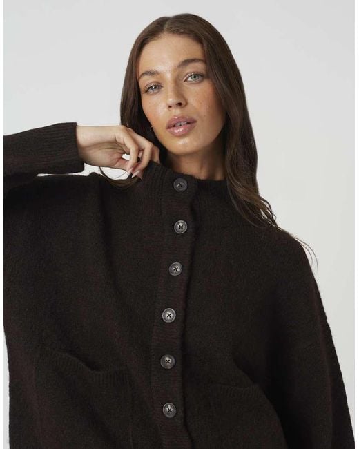 Brave Soul Black Turtle Neck Knitted Bomber Style Jacket