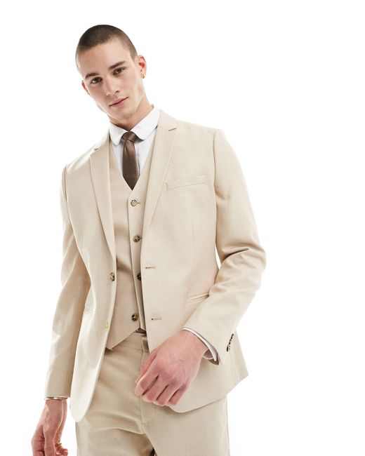 ASOS Natural Wedding Skinny Suit Jacket for men