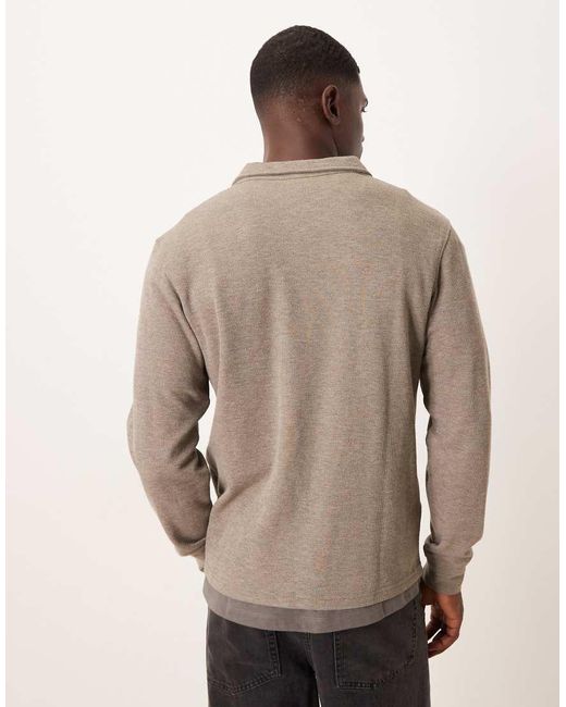Mango Natural Quarter Zip Knitted Jumper for men