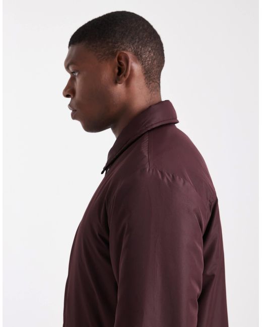 Brave Soul Purple Padded Button-down Short Jacket for men