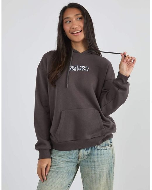 Custard Gray More Amor Por Favour Hoodie