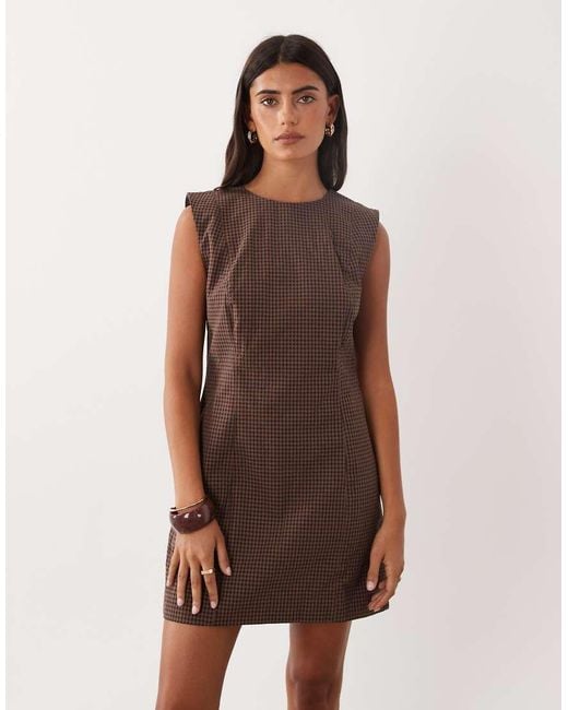 Mango Brown Sleeveless Mini Dress