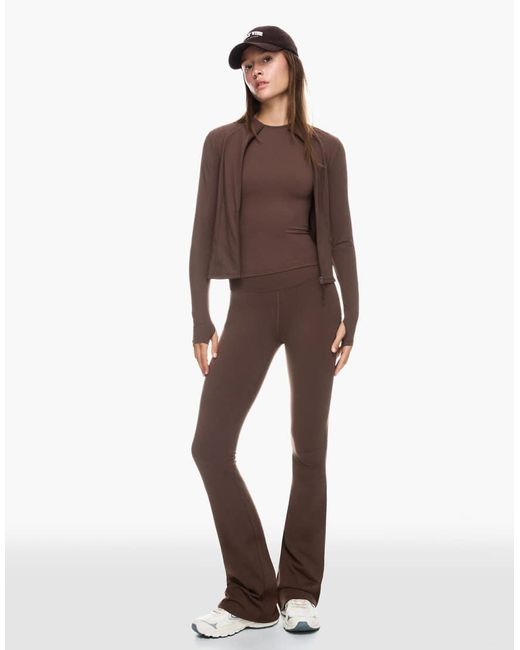 Bershka Brown Flared Pants