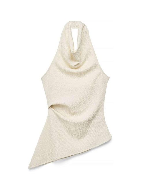 NA-KD Natural Structured Halterneck Top
