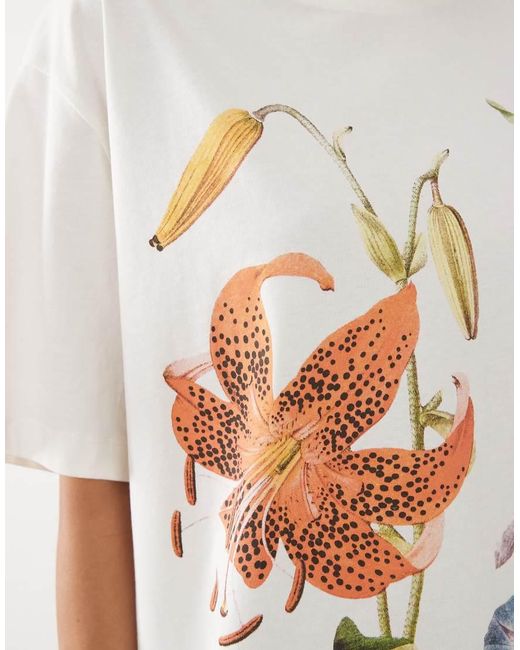ASOS Blue Oversized T-Shirt With Vintage Flower Graphic
