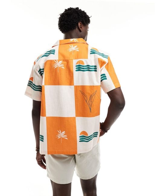 Parlez – cabo – gemustertes hemd in Orange für Herren