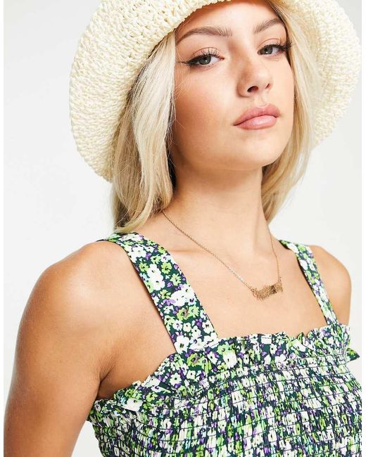 Urban Revivo Green Cropped Cami Top