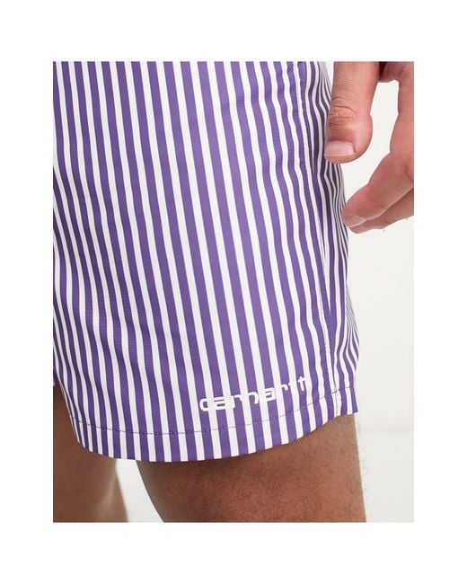 Carhartt Purple Island Stripe Swim Shorts for men