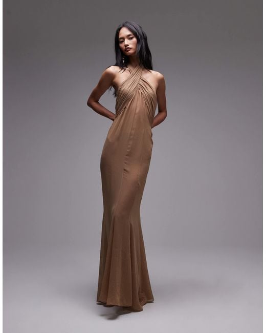 Mango Brown X supriya lele – maxikleid aus chiffon