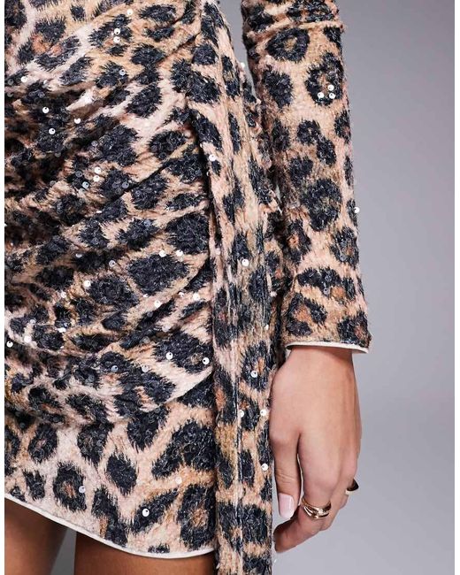 ASOS Multicolor Velvet Sequin Drape Side Mini Dress