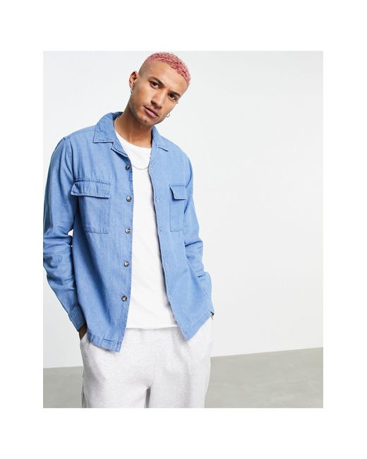 ASOS Denim Overshirt in Blue for Men | Lyst