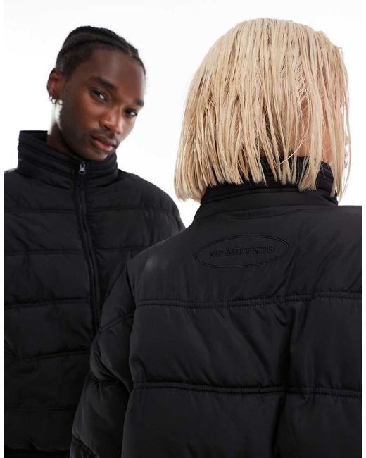 Reclaimed (vintage) Blue Unisex Zip Through Puffer Jacket