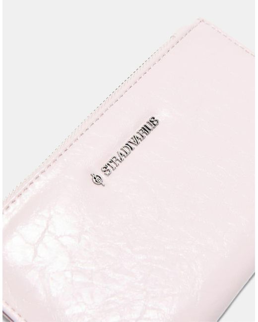 Stradivarius Pink Basic Zip-up Purse