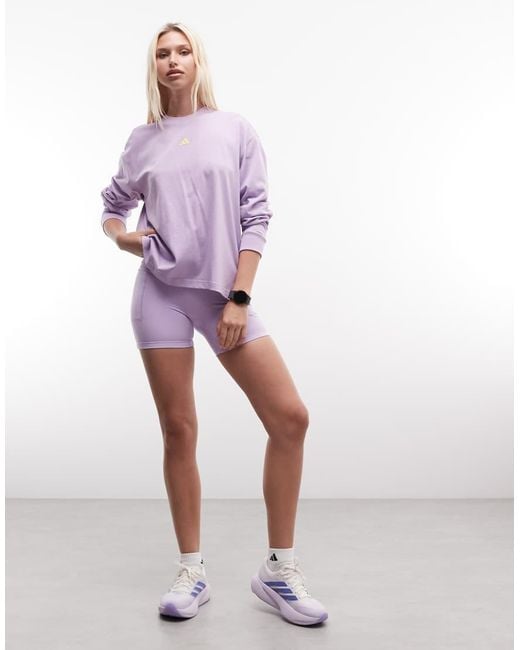 Adidas Originals Purple Adidas Sportswear Three Stripes Studios Long Sleeve Top