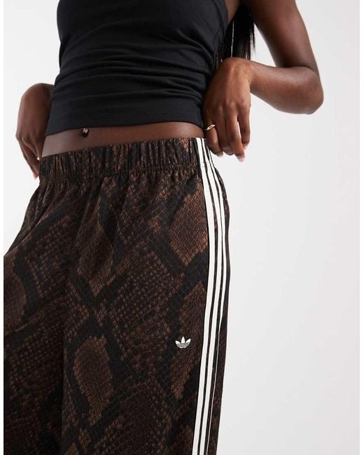 Adidas Originals Black Wide Leg Satin Track Pants